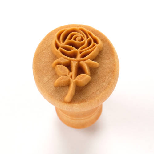 MKM Rose with Stem Stamp 2.5cm wood stamp